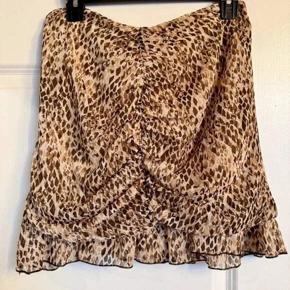 Zara Animal Print Ruffle Mini Skirt Size M *NWT* - Picture 3 of 5